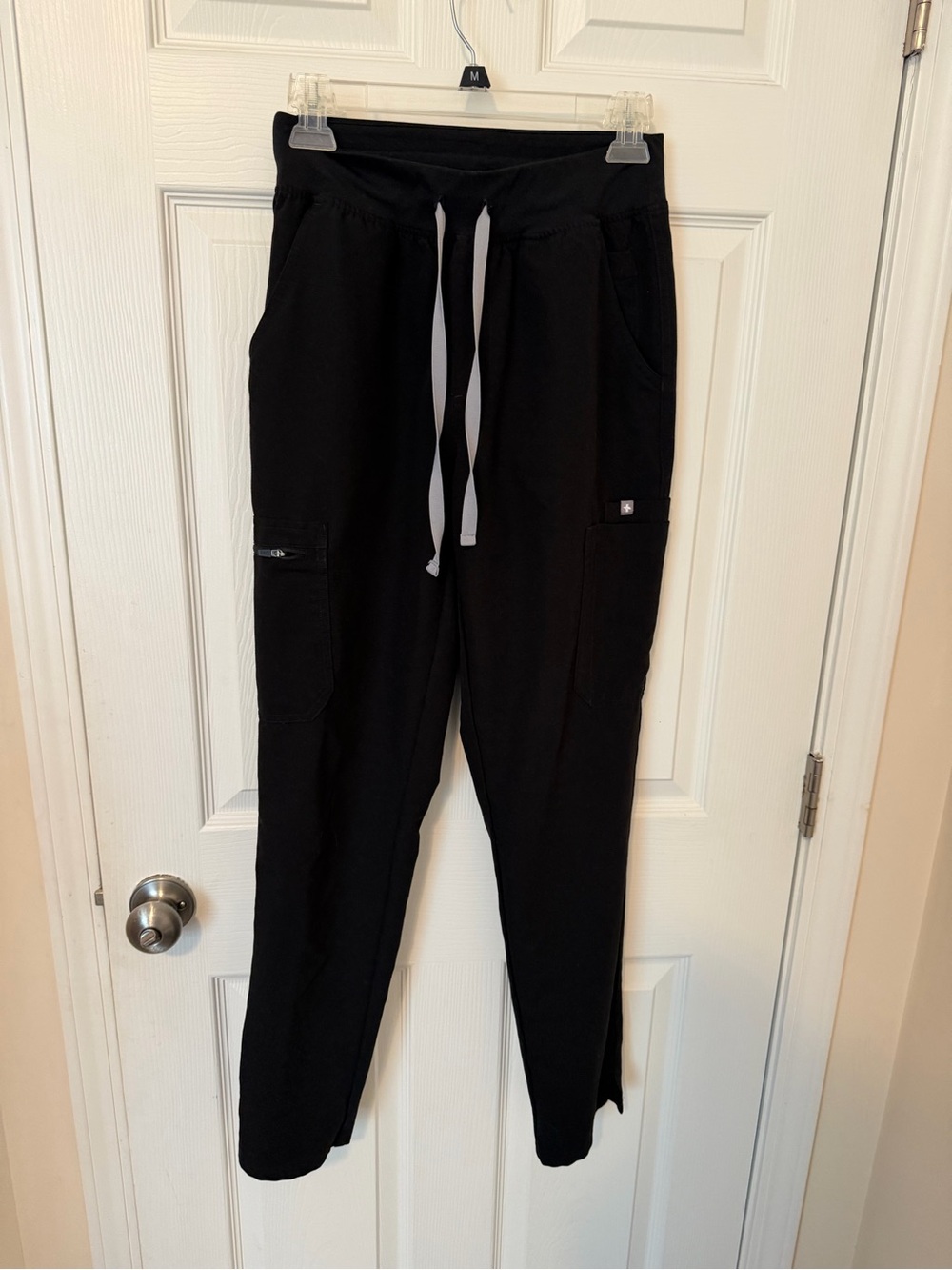 Figs Black Jogger Sweatpants with Grey Drawstrings